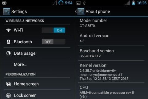 Install CM 10.2 ROM Android 4.3 on Galaxy Mini Pop S5570 screenshot 2