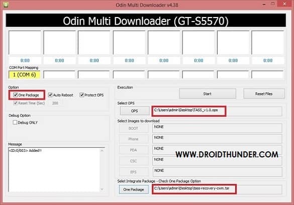 Install CWM recovery on Galaxy Mini S5570 using ODIN