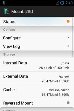 Increase Internal Memory using Mounts2SD app 10