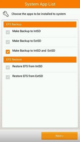 Backup EFS IMEI using Aroma Installer 1