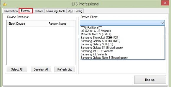 Backup EFS IMEI using EFS Professional Tool 7