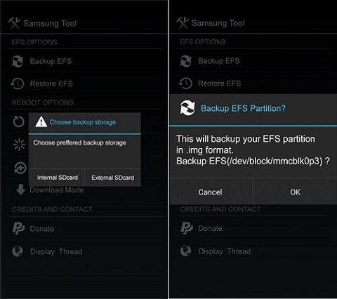 Backup EFS IMEI using Samsung Tool 2