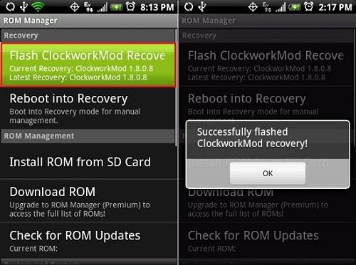 How to make Nandroid Backup without Custom Recovery using ROM Manager 1