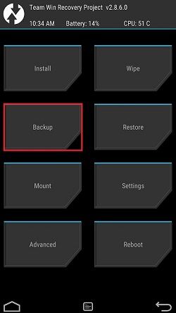 Nandroid Backup using TWRP Recovery 1