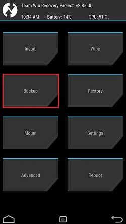 Nandroid Backup using TWRP Recovery 1