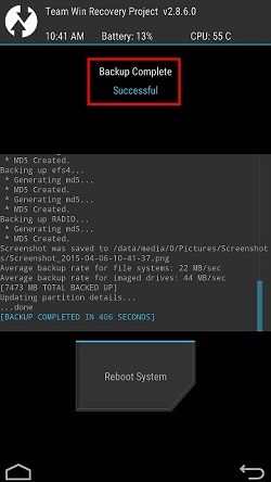 Nandroid Backup using TWRP Recovery 3