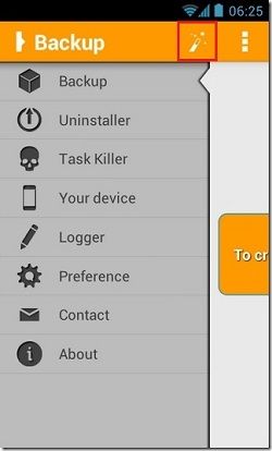 Orange Backup app 2