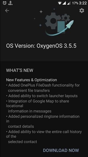 OnePlus 3 Oxygen OS 3.5.5 Update