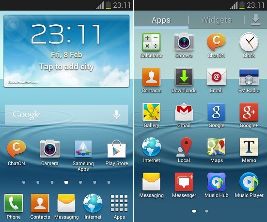 Samsung Galaxy S Advance i9070 Android 4.1.2 firmware screenshot 1