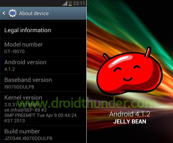 Samsung Galaxy S Advance i9070 Android 4.1.2 firmware screenshot 2