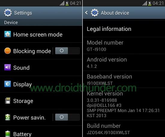 Samsung Galaxy S2 I9100 Android 4.1.2 XWLST Jelly Bean Firmware