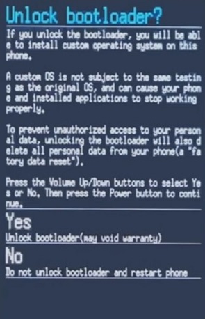 Unlock Bootloader of OnePlus 5T unlock message 1