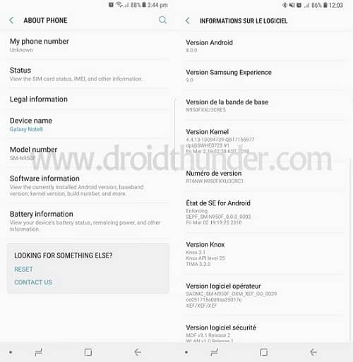 Samsung Galaxy Note 8 SM-N950F Android 8.0.0 Oreo
