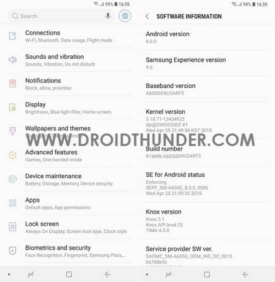 Samsung Galaxy A6 Plus SM-A605G Android 8.0.0 Oreo Firmware Update