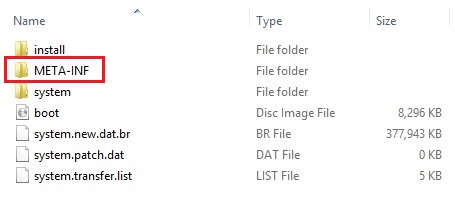 Error Executing Updater Binary In Zip extracted ROM files Metainf screenshot
