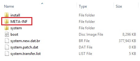 Error Executing Updater Binary In Zip extracted ROM files Metainf screenshot