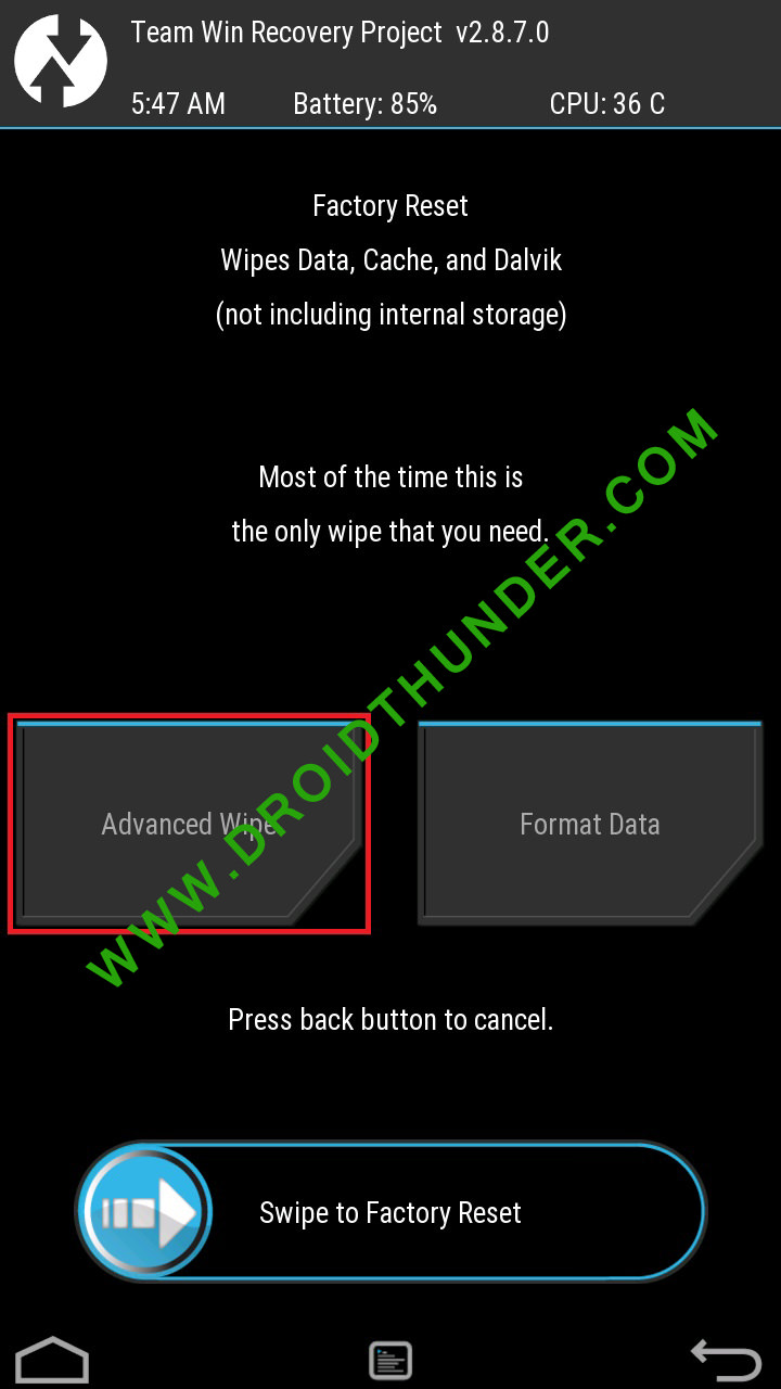 Error Executing Updater Binary In Zip using TWRP factory reset screenshot 3