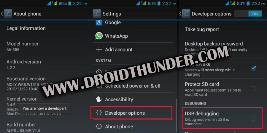 Enable Developer options USB Debugging Mode on Android 4.2 Jelly Bean screenshot 2