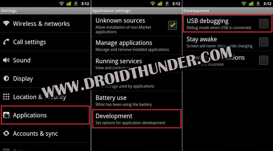 How to Enable USB Debugging Mode on Android 2.3.6 Gingerbread