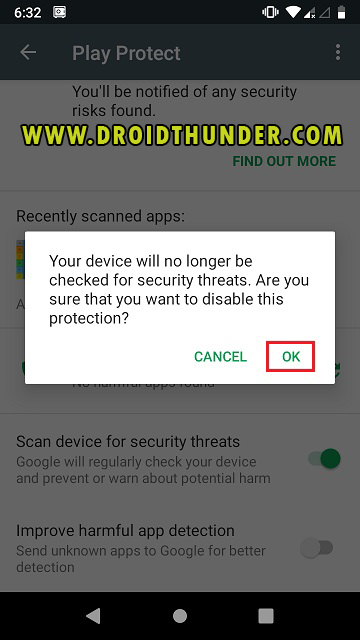 Fix Blocked by Play Protect Error without Root Devices no longer checked for security threats screenshot 5