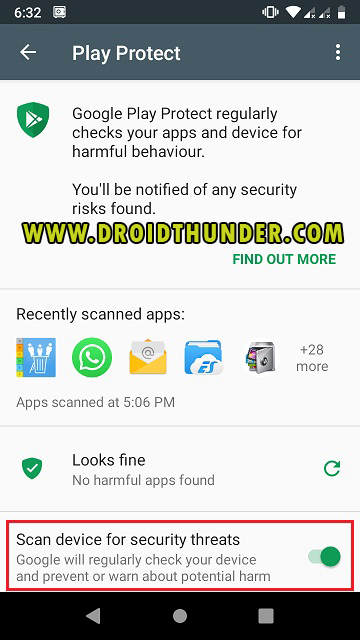 Fix Blocked by Play Protect Error without Root Scan devices for security threats screenshot 4