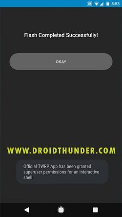 Install TWRP without PC Official TWRP App Flashing process completes