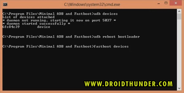 Unlock Bootloader of any Android phone CMD window fastboot devices code screenshot 6