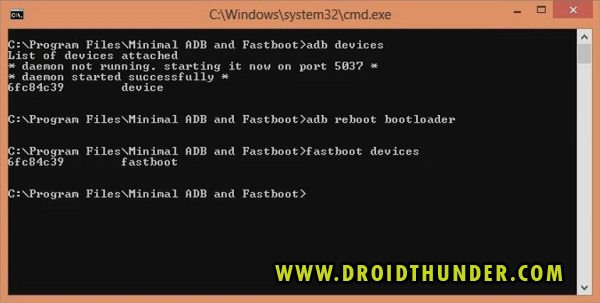 Unlock Bootloader of any Android phone CMD window fastboot devices code screenshot 7