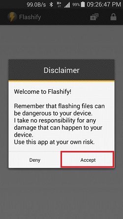 Unlock Bootloader without PC on Android using Flashify App 3