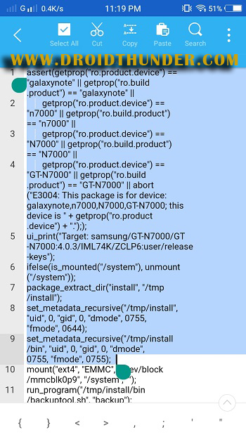 How to fix status 7 error TWRP ZArchiver app rom updater script edit screenshot 18