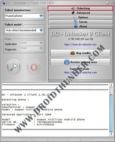 Unlock Bootloader of Huawei DC Unlocker screenshot 12
