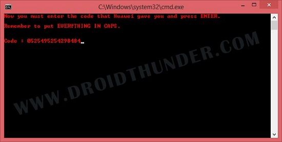 Unlock Bootloader of Huawei DC unlocker cmd window screenshot 20