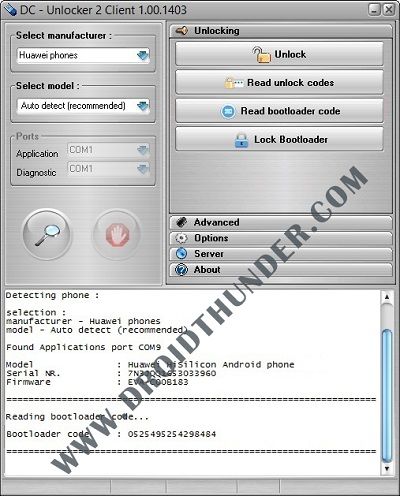 Unlock Bootloader of Huawei DC unlocker read bootloader code screenshot 14
