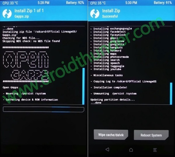 Install LineageOS 16 Android 9 Pie on OnePlus 3 and OnePlus 3T TWRP install GApps screenshot 18