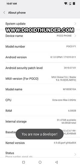 Bootloader Unlock Poco F1 You are Developer