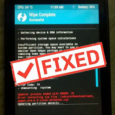 Fix TWRP Error 70 featured img