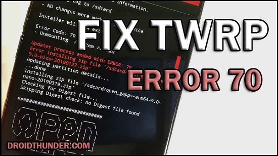 How to Fix Updater Process Ended Error 70 TWRP Gapps Insufficient Storage