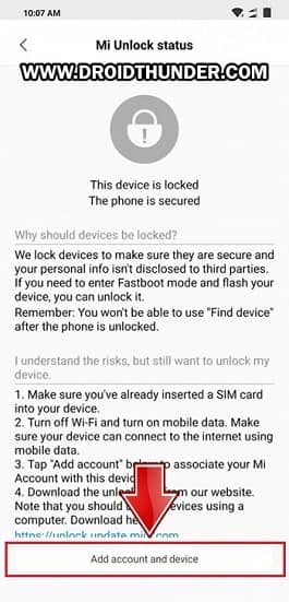 Poco F1 Enable Mi Unlock Status Add Account