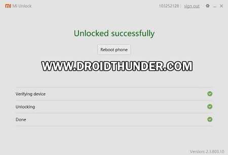 Unlock Bootloader of Poco F1 Success