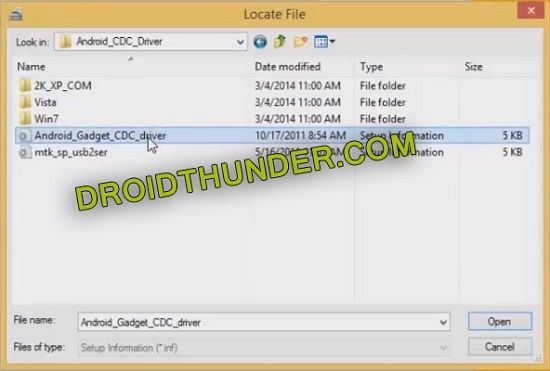 Install Android Gadget CDC Drivers