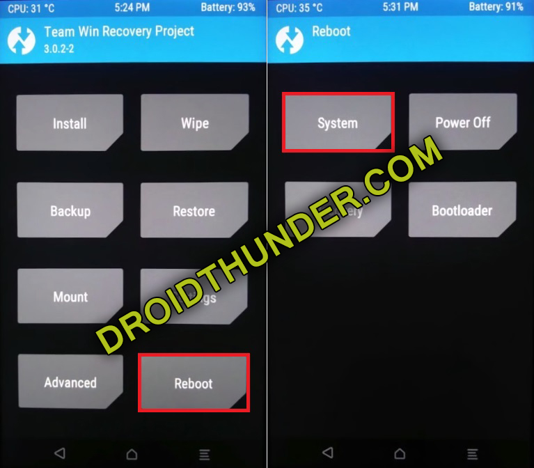 Install LineageOS 17.1 Android 10 on Samsung Galaxy M20 TWRP reboot phone screenshot
