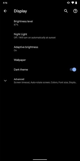 Enable Dark theme Android 10 method 1 screenshot 3