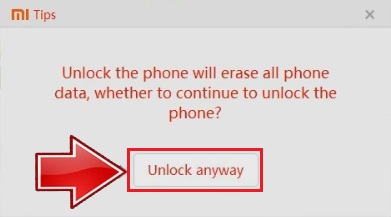 Unlock Bootloader of Poco X2 Mi Unlock Tool unlock anyway screenshot