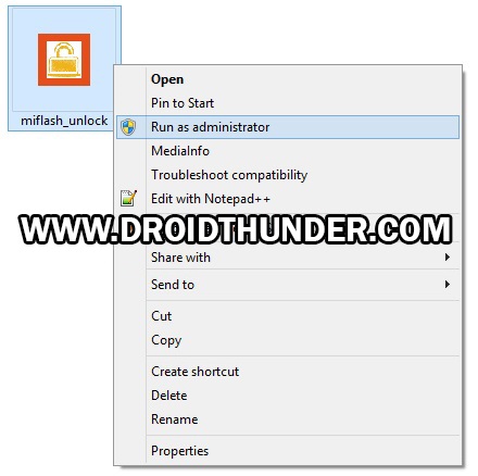 Unlock Bootloader of Poco X2 miflash_unlock.exe run as admin screenshot
