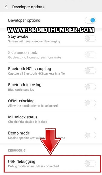 Unlock Bootloader of Poco X2 usb debugging screenshot