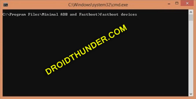 Unlock Bootloader of Realme X50 Pro cmd window fastboot devices code screenshot 10