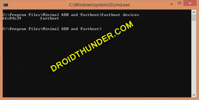 Unlock Bootloader of Realme X50 Pro cmd window fastboot devices code screenshot 11