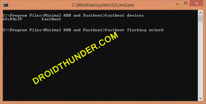Unlock Bootloader of Realme X50 Pro cmd window fastboot flashing unlock screenshot 12