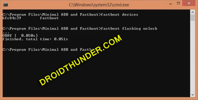 Unlock Bootloader of Realme X50 Pro cmd window fastboot flashing unlock screenshot 13