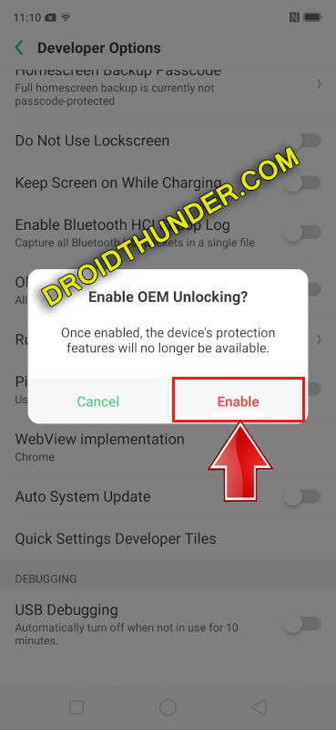 Unlock Bootloader of Realme X50 Pro enable USB debugging OEM unlock enable screenshot